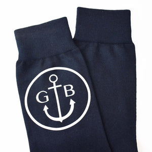 Personalised Mens Monogram Anchor Socks