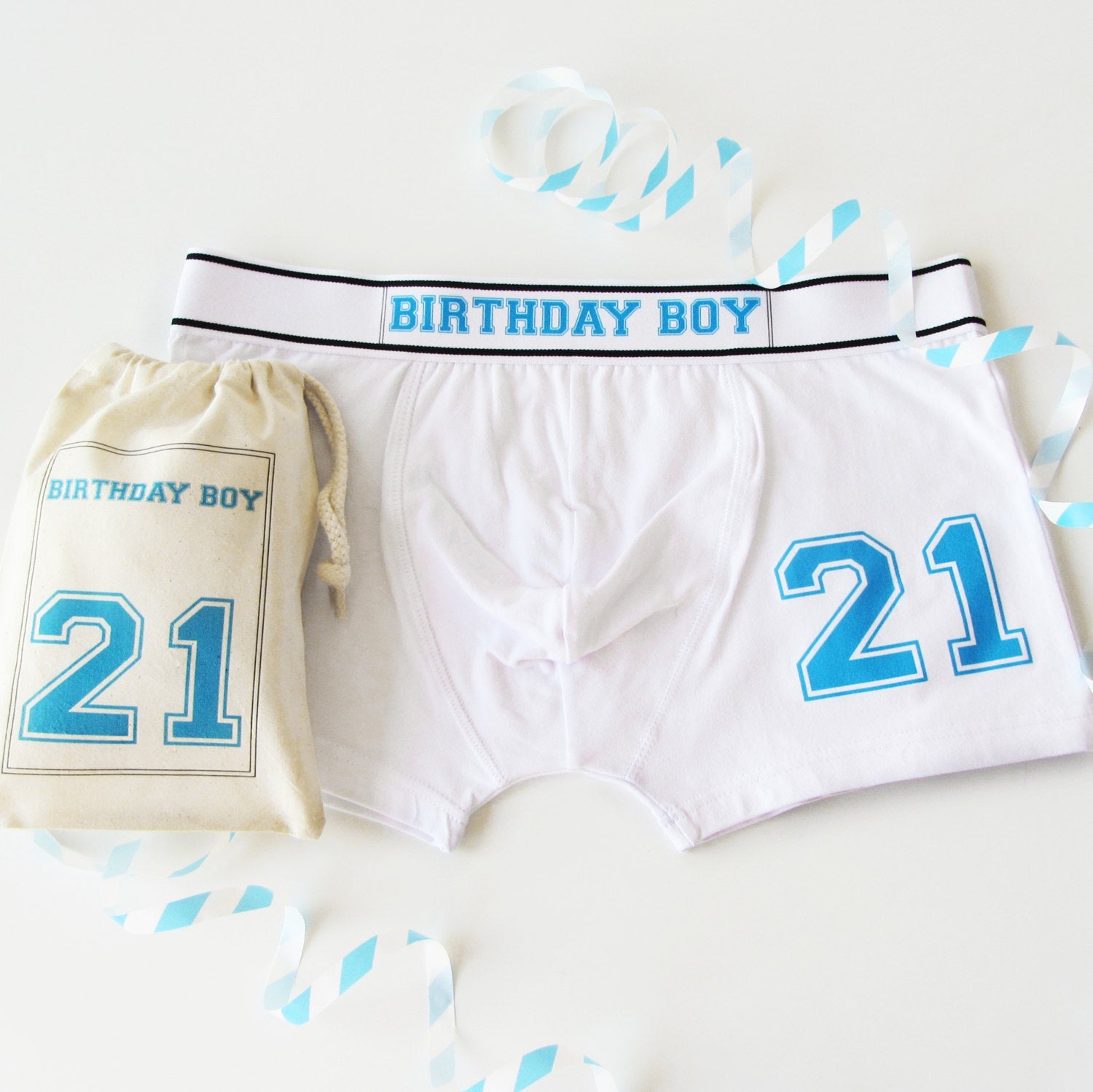 Birthday Boy, Age, Personalised Men's Boxer Briefs