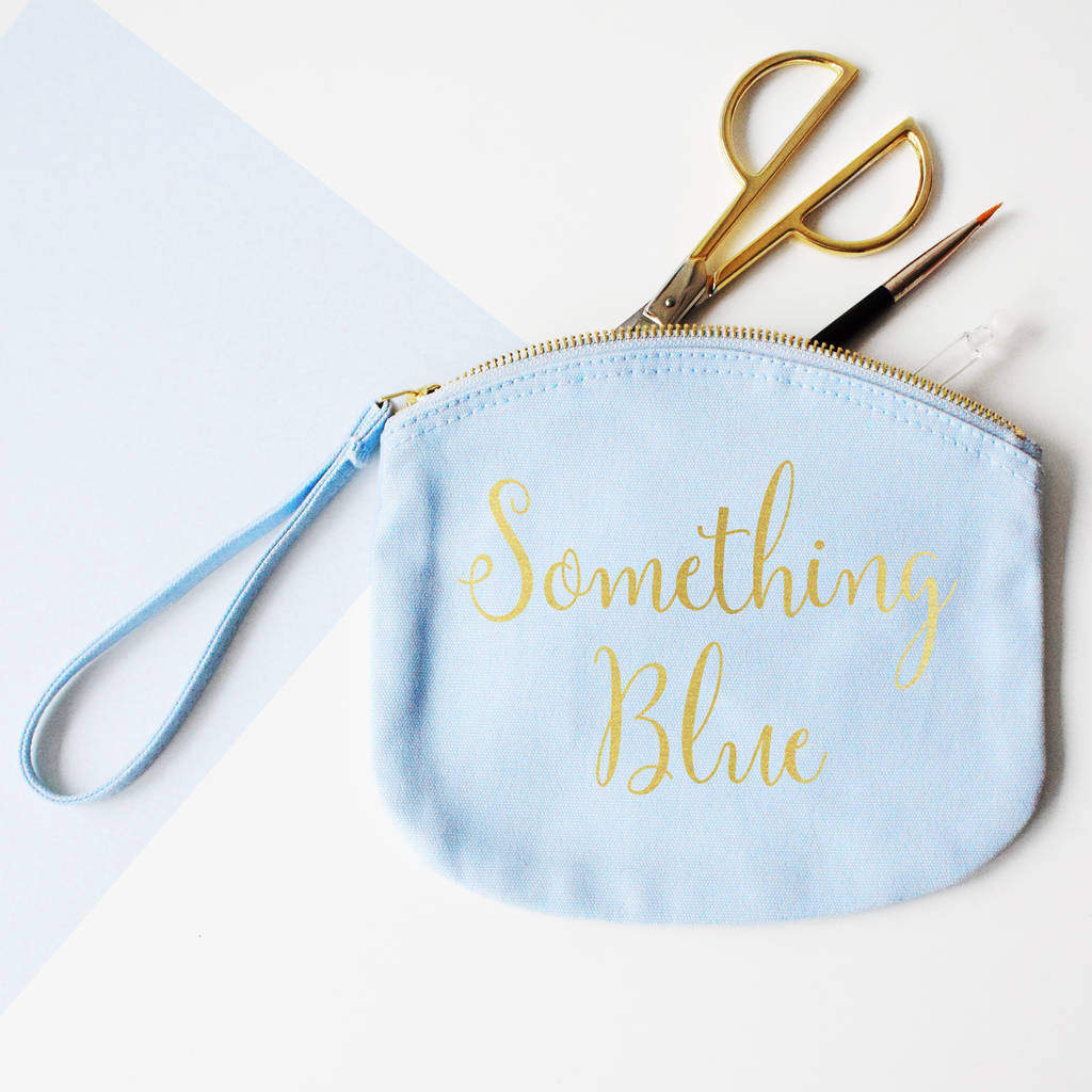 Bride's Wedding 'Something Blue' Makeup, Canvas pouch, Accessories Bag