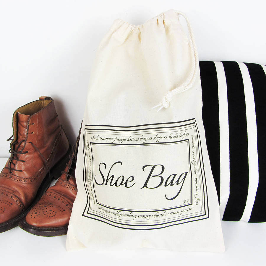 Home And Travel Shoe Bag With Personalised Initials