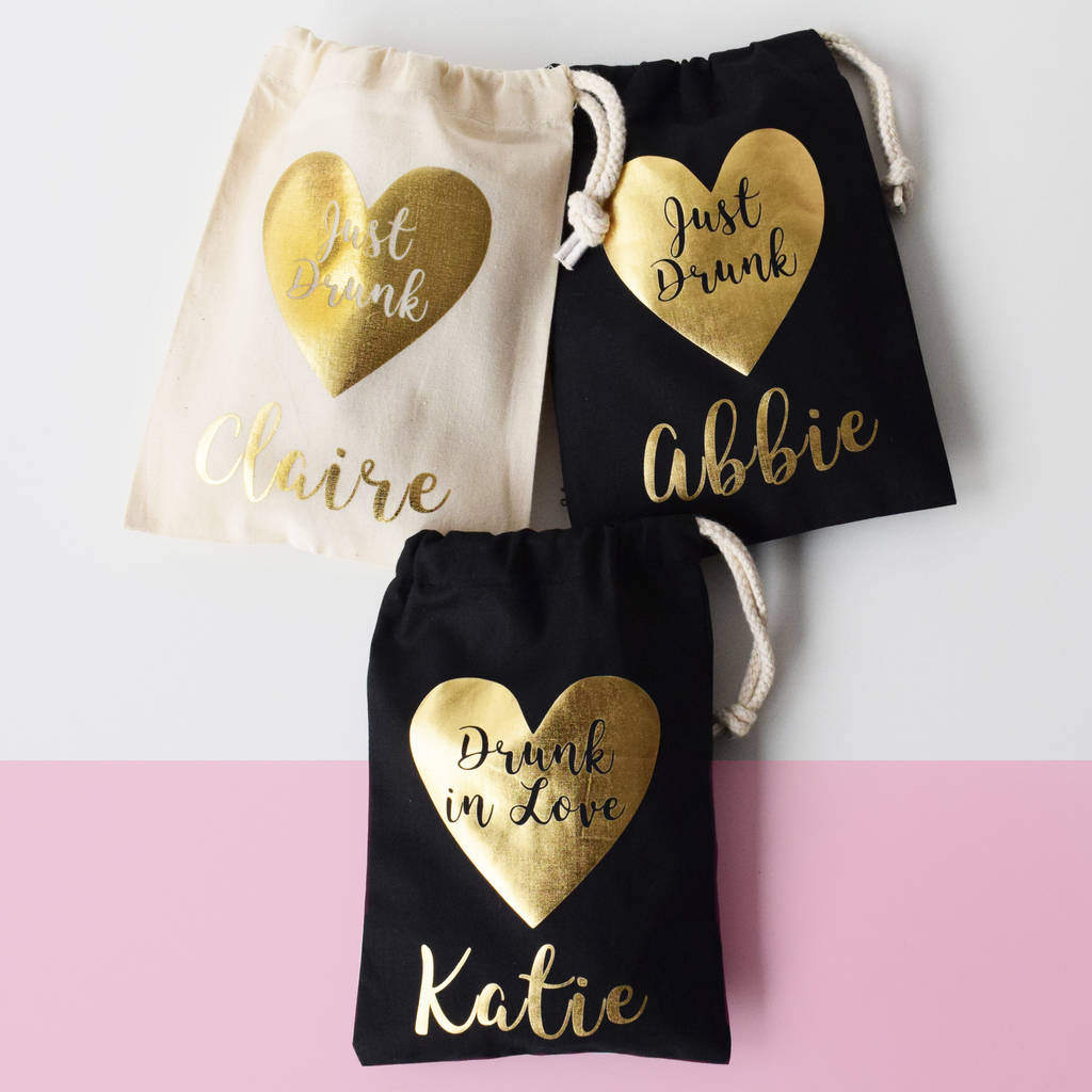 Personalised Drunk, Drunk In Love, Hen Party Bags