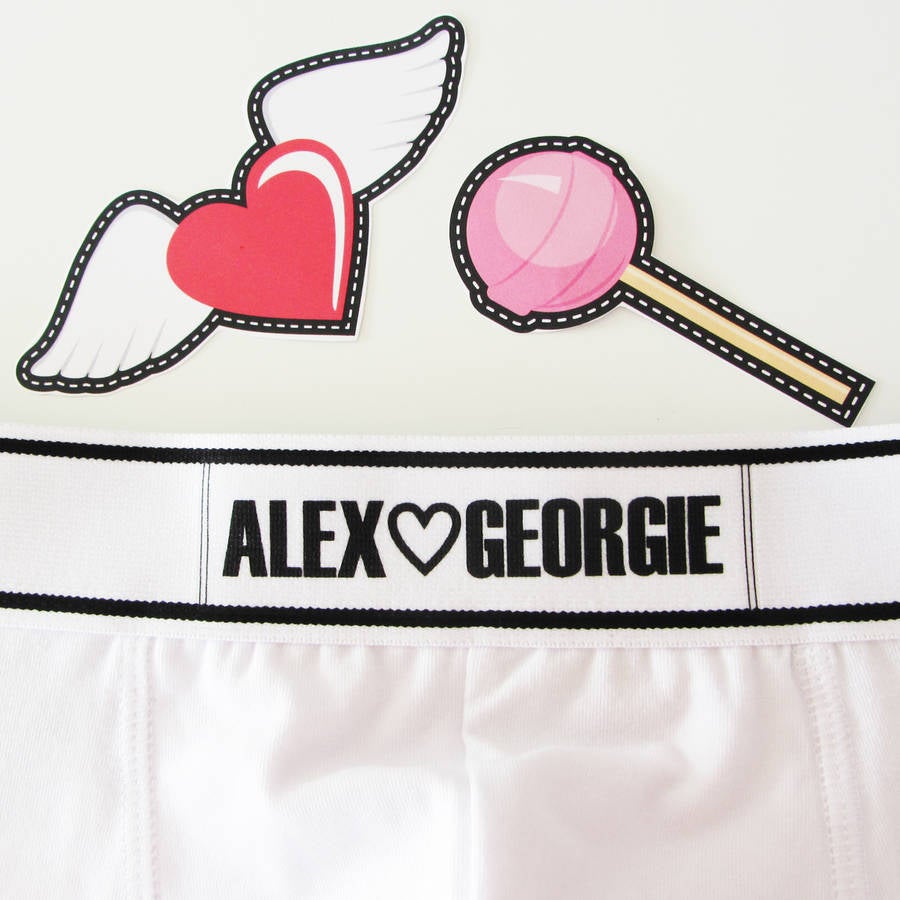 Couples Rainbow Patch Emoji, Personalised Mens Boxers
