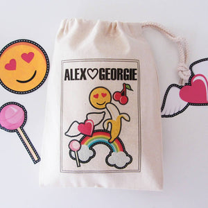 Couples Rainbow Patch Emoji, Personalised Mens Boxers