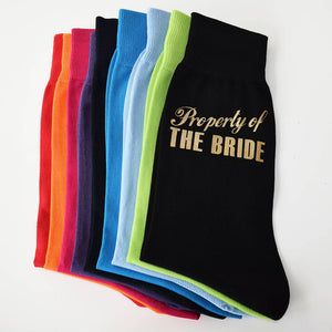 Property Of The Bride, Groom Wedding Socks