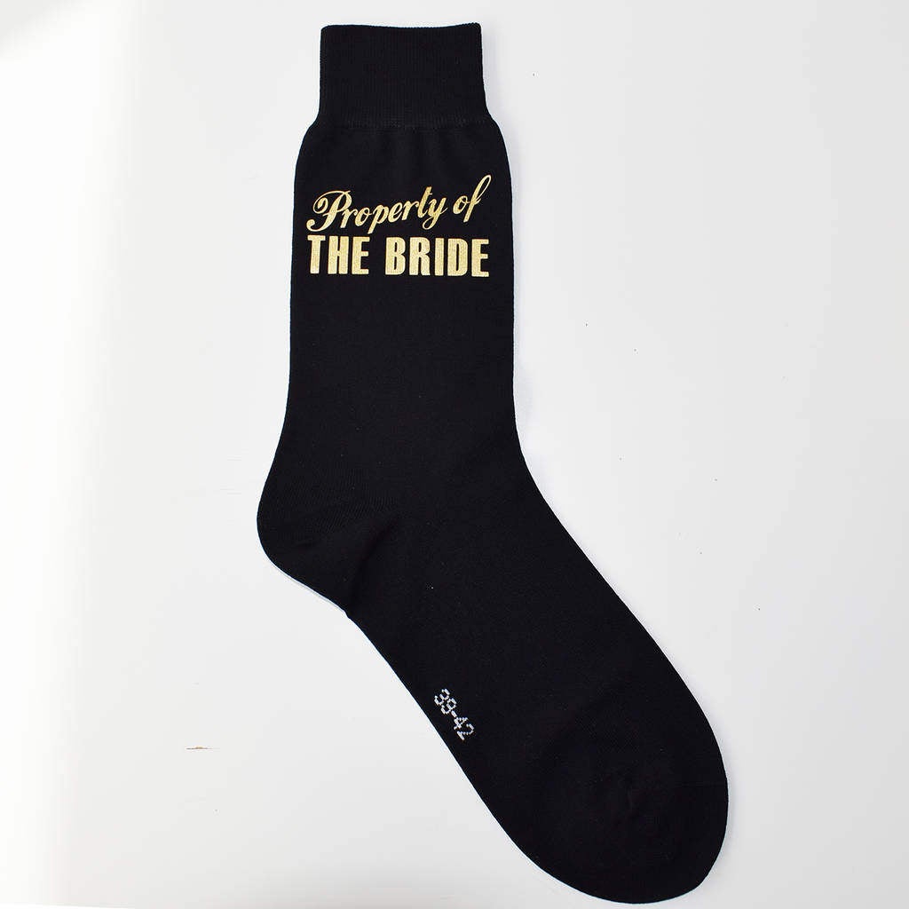 Property Of The Bride, Groom Wedding Socks