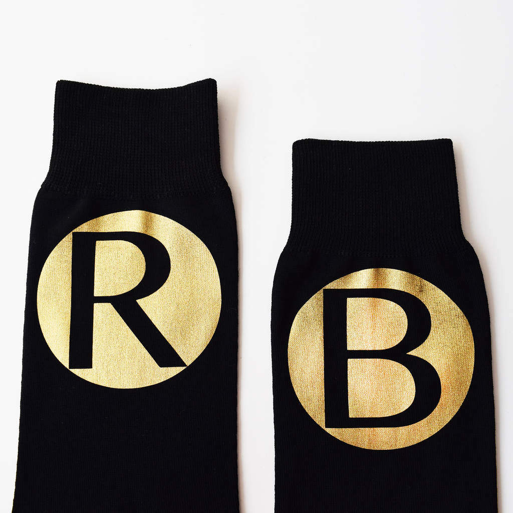 Personalised Bold Initials Mens Gift Socks