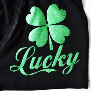 Personalised Mens Green Foil Print Lucky Pants