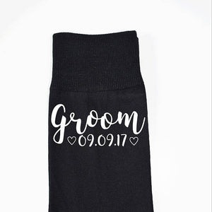Groom's Wedding Date, Under New Management Personalised Boxers and Socks Set