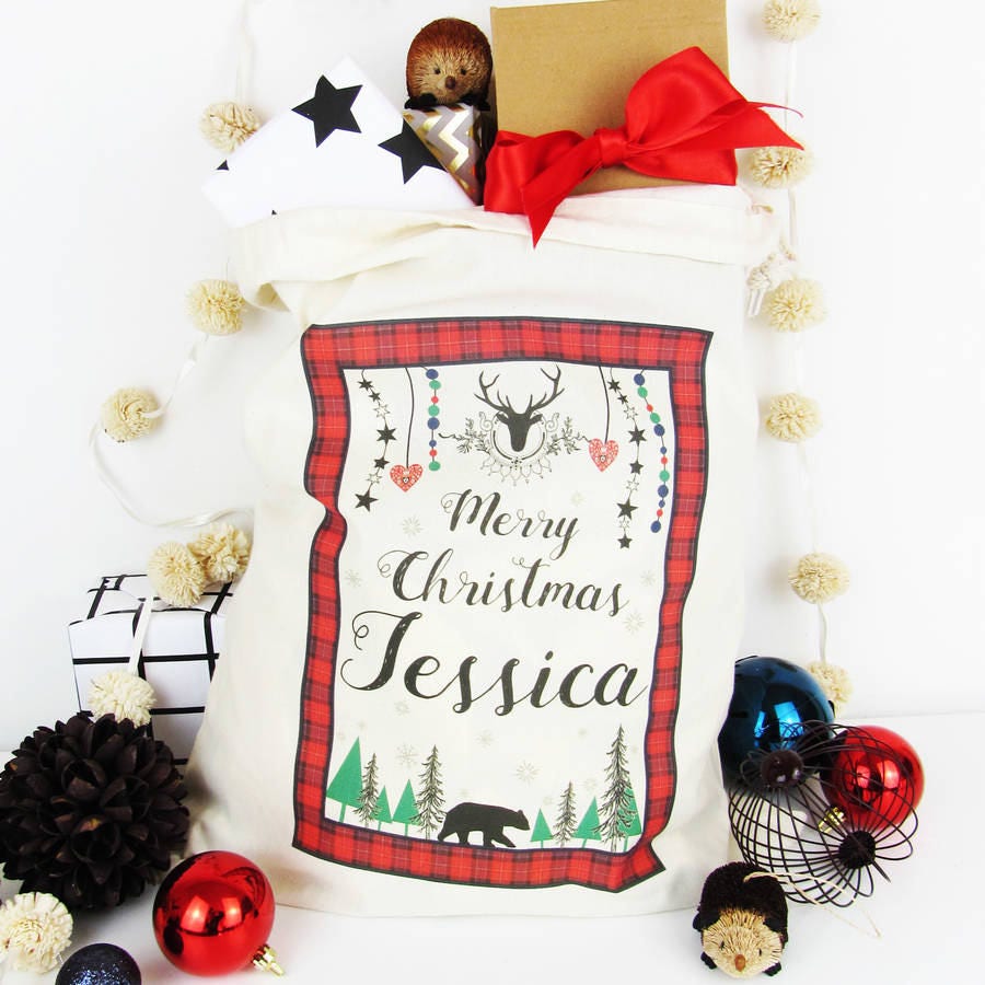 Merry Christmas, Personalised Christmas Sack