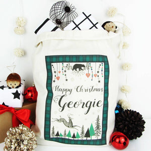 Happy Christmas, Personalised Christmas Sack