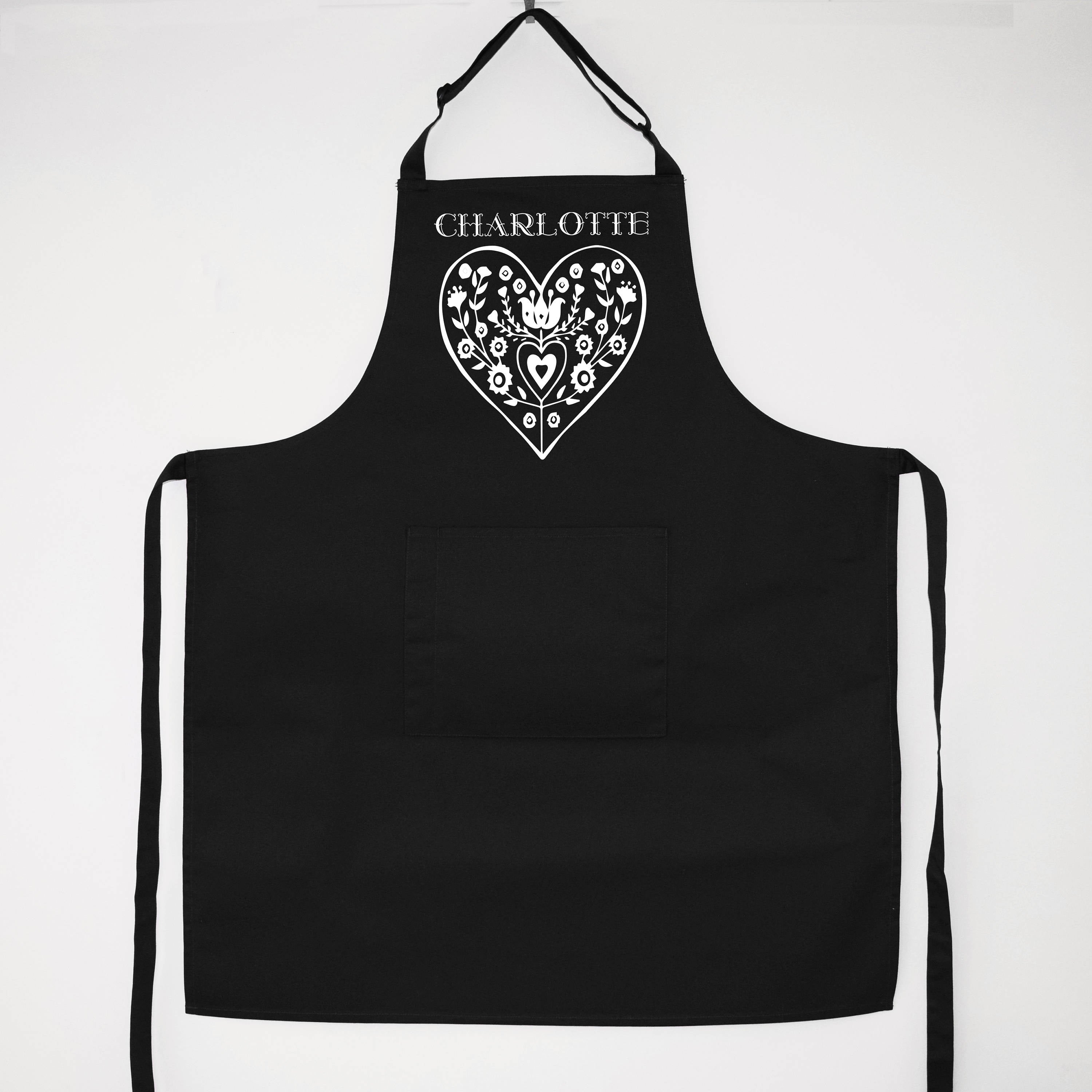 Personalised Scandi Heart Apron, Birthday Gift For Her
