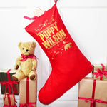 Personalised Bear Print Big Christmas Stocking