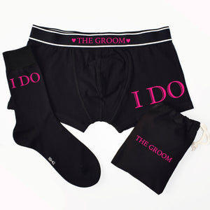 I Do, Groom's Boxers and Socks Set