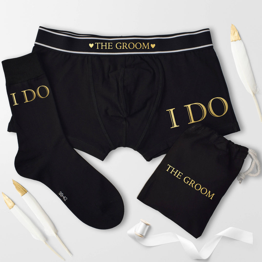 I Do, Groom's Boxers and Socks Set