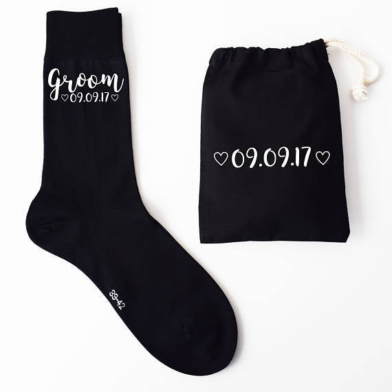 Groom's Wedding Date, Under New Management Personalised Boxers and Socks Set