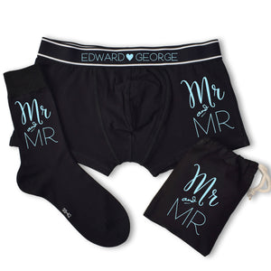 Mr and Mr Wedding, Boxers and Socks Set