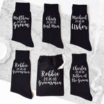 Personalised Name And Date Groomsman Socks