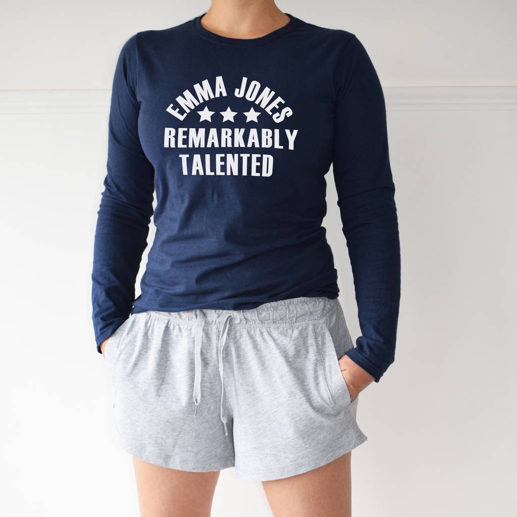 Personalised Remarkably Talented Loungewear Pyjama Set, PJ Set