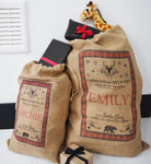 Tartan Print Burlap Christmas Sack