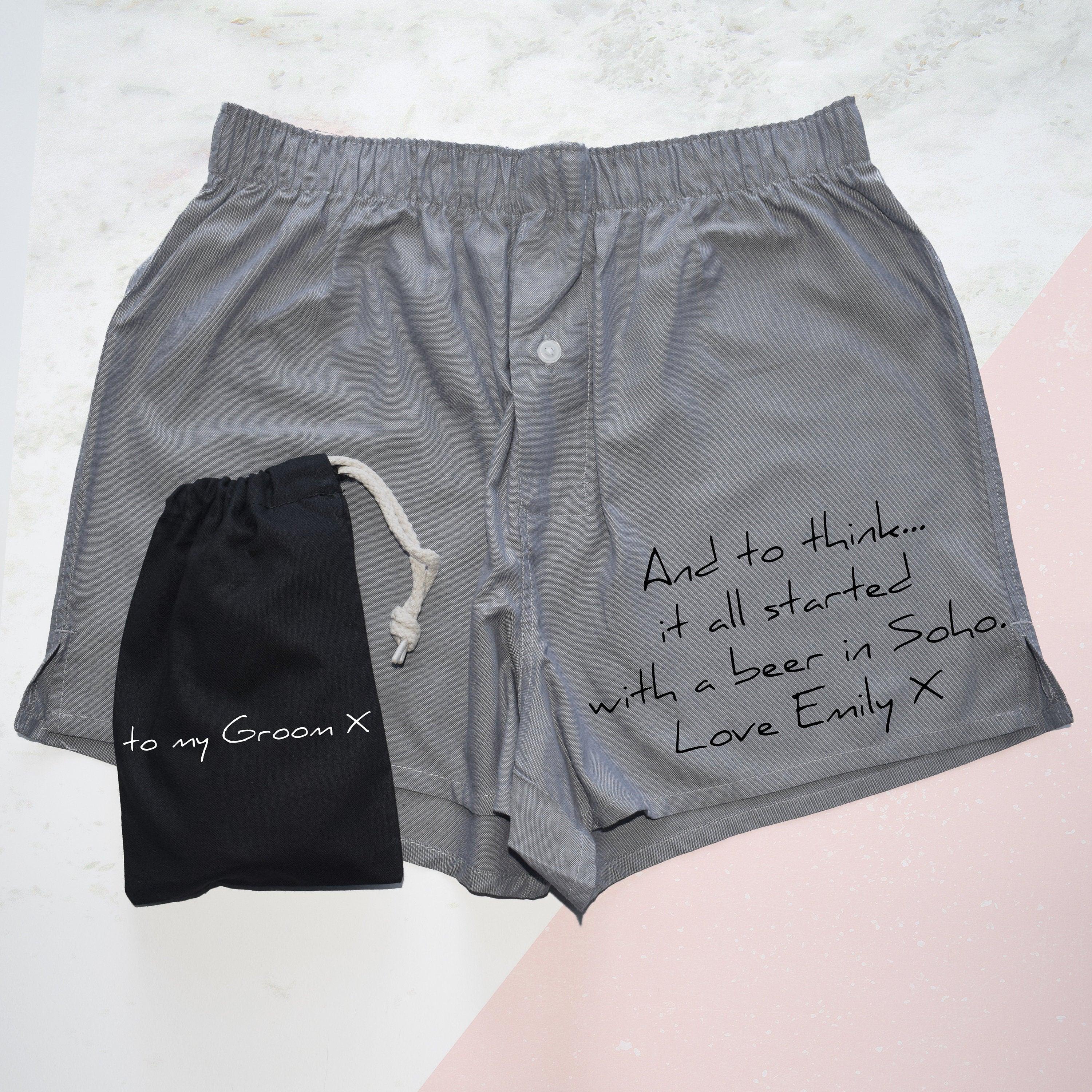 Personalised Love Note, Groom's Wedding Boxer Shorts