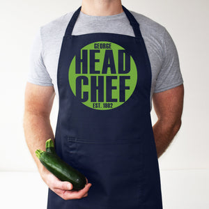 Personalised Colour Block Chef Apron, Milestone Gift