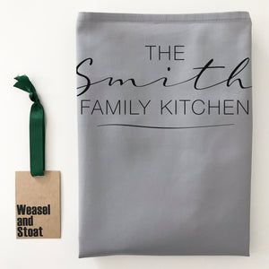 Personalised Family Surname Kitchen Apron