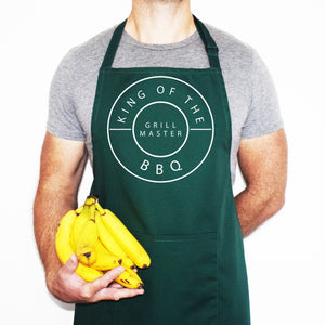 GRILL MASTER, King of the BBQ  - baking gift - kitchen gift - cooking gift - Pocket front Apron - gift for him - Gift for new home -