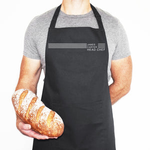 Stripe Minimalist Personalised Head Chef Apron