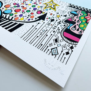 PEN - A3 print, A4 Print, Limited Edition Art Print, Signed Doodle, Pen Illustration, Fine Art Digital Archival Print
