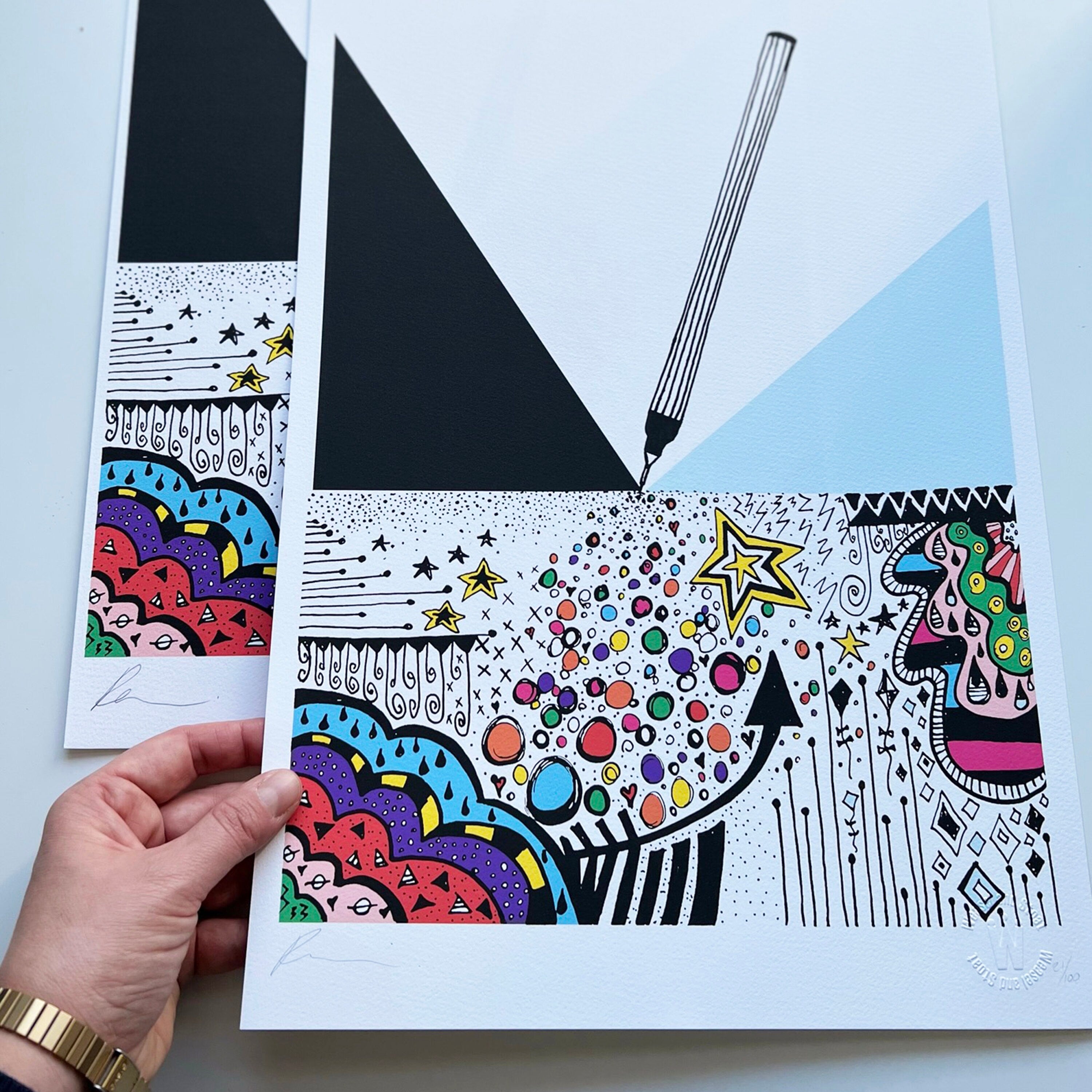 PEN - A3 print, A4 Print, Limited Edition Art Print, Signed Doodle, Pen Illustration, Fine Art Digital Archival Print