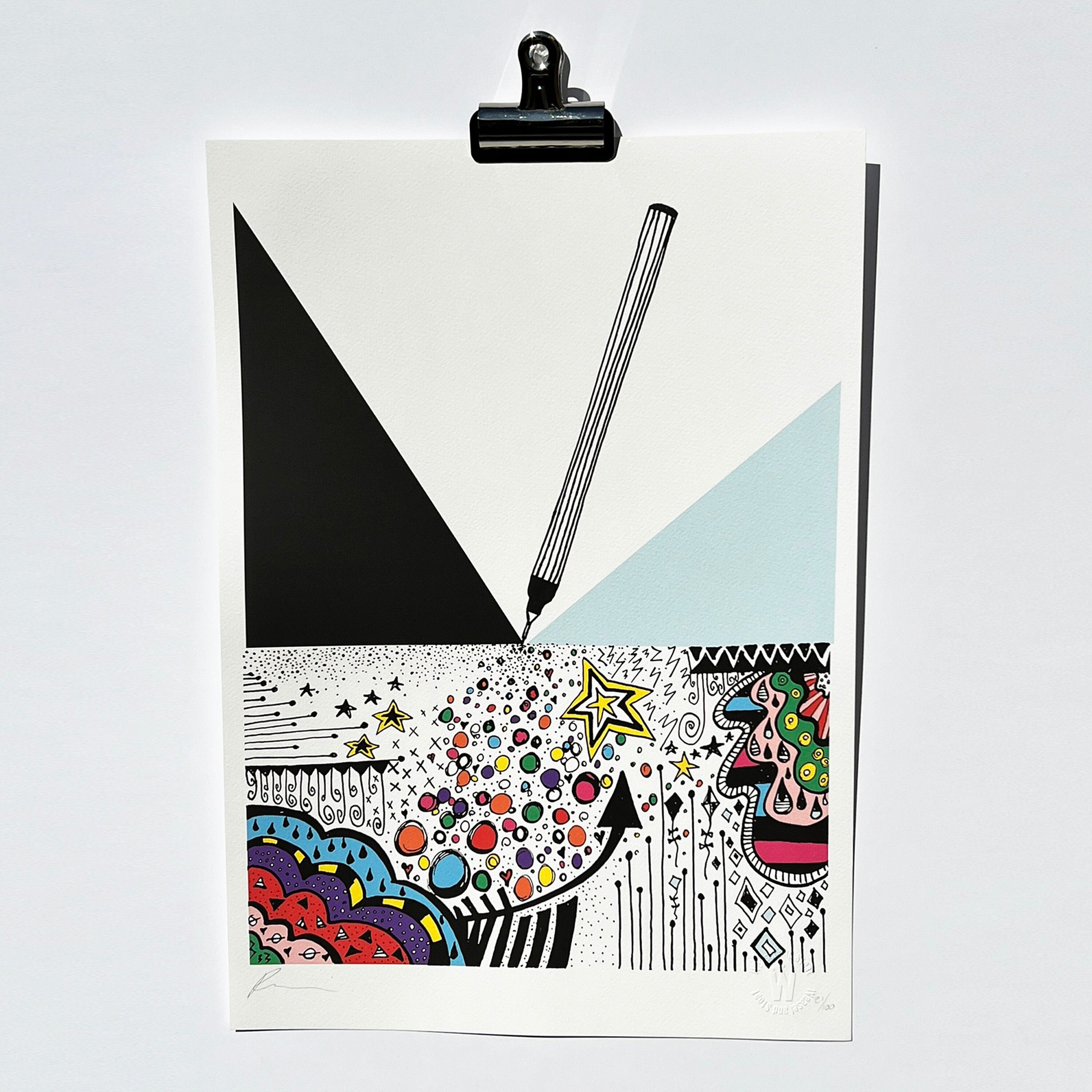 PEN - A3 print, A4 Print, Limited Edition Art Print, Signed Doodle, Pen Illustration, Fine Art Digital Archival Print