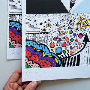 PEN - A3 print, A4 Print, Limited Edition Art Print, Signed Doodle, Pen Illustration, Fine Art Digital Archival Print