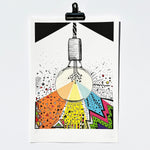 LIGHT BULB - A3 print, A4 Print, Limited Edition Art Print, Signed Doodle, Pen Illustration, Fine Art Digital Archival Print