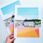 FOLKESTONE HARBOUR ARM - A3 print, A4 Print, Limited Edition Art Print, Signed Doodle, Pen Illustration, Fine Art Archival Print