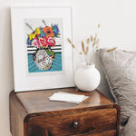 Big Vase of Flowers - Unframed A3 print, A4 Print, Limited Edition Art Print, Signed Doodle, Pen Illustration, Fine Art, Archival Print