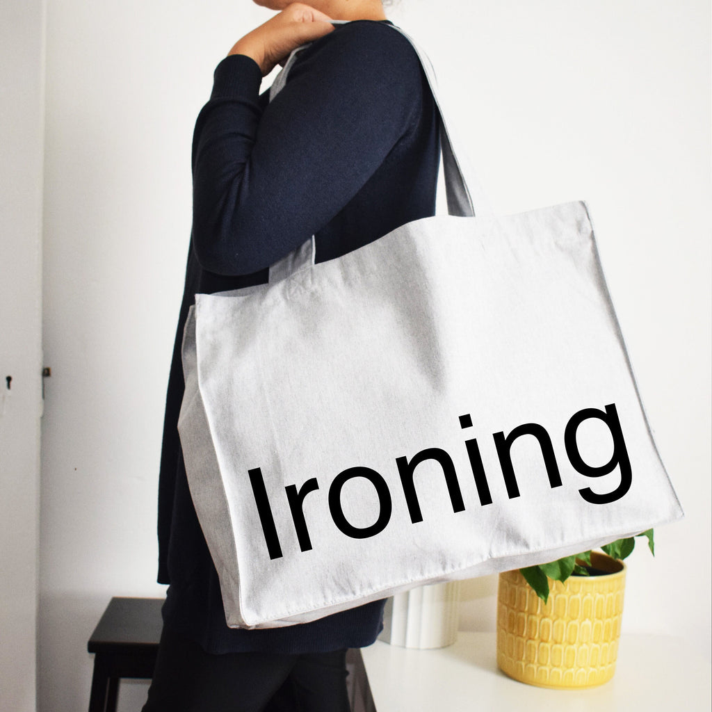 Simple Text Home and Travel IRONING Bag, Laundry Storage Hamper, Large Carry Organise Tote, Hand washing, Delicates, Dry Cleaning
