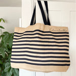 Personalised Name/Text Oversized Red or Navy Stripe Bag, Shopping Bag, Large Hold-all , Big Tote, Family Beach Bag, Swimming Bag, Groceries