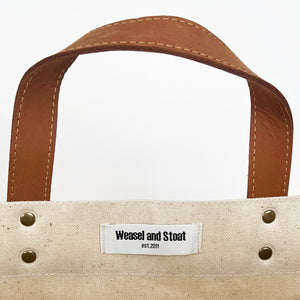 Handwritten Luxury Tote Bag, Personalised Market Tote Bag, Canvas and Leather Shopping Bag, Gift for Christmas Mum, Dad, Gift Unisex Bag,