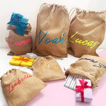 Personalised Jute Holidays Present Sack, Holiday gift bag, Burlap Santa Sack, Christmas Stocking Alternatives, festive Decor, Xmas Party Bag