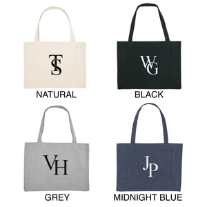 Personalised Monogram Initials Beach Shopping Bag - Holiday & Travel bag - Tote- birthday gift - Foldable shoulder Bag - Weekend Holdall