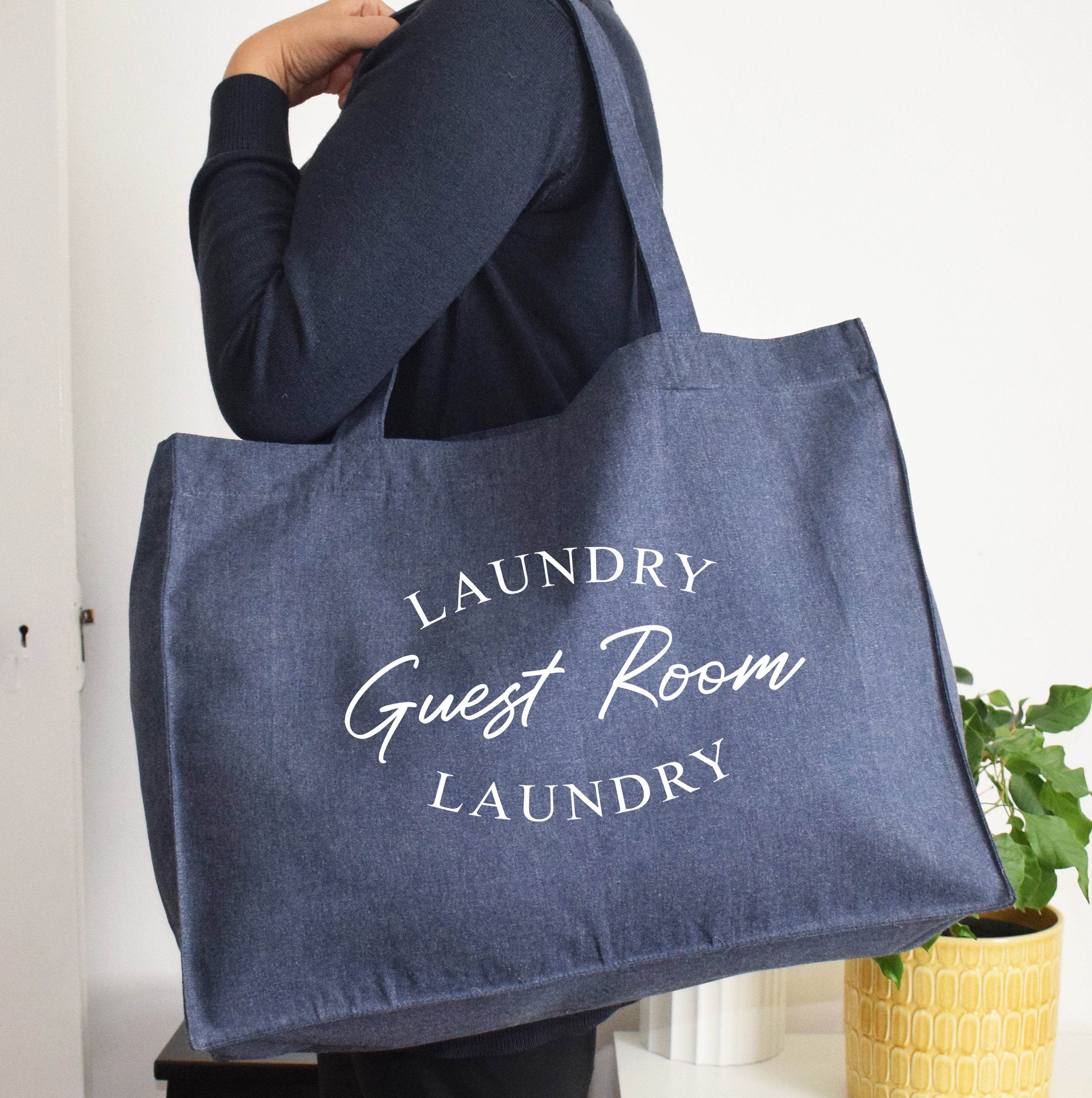 Guest Spare Room Laundry Bag, Laundry Storage Hamper, Large Carry Organise Tote, Dry cleaning, Hand washing, Delicates, Ironing, Storage Bag