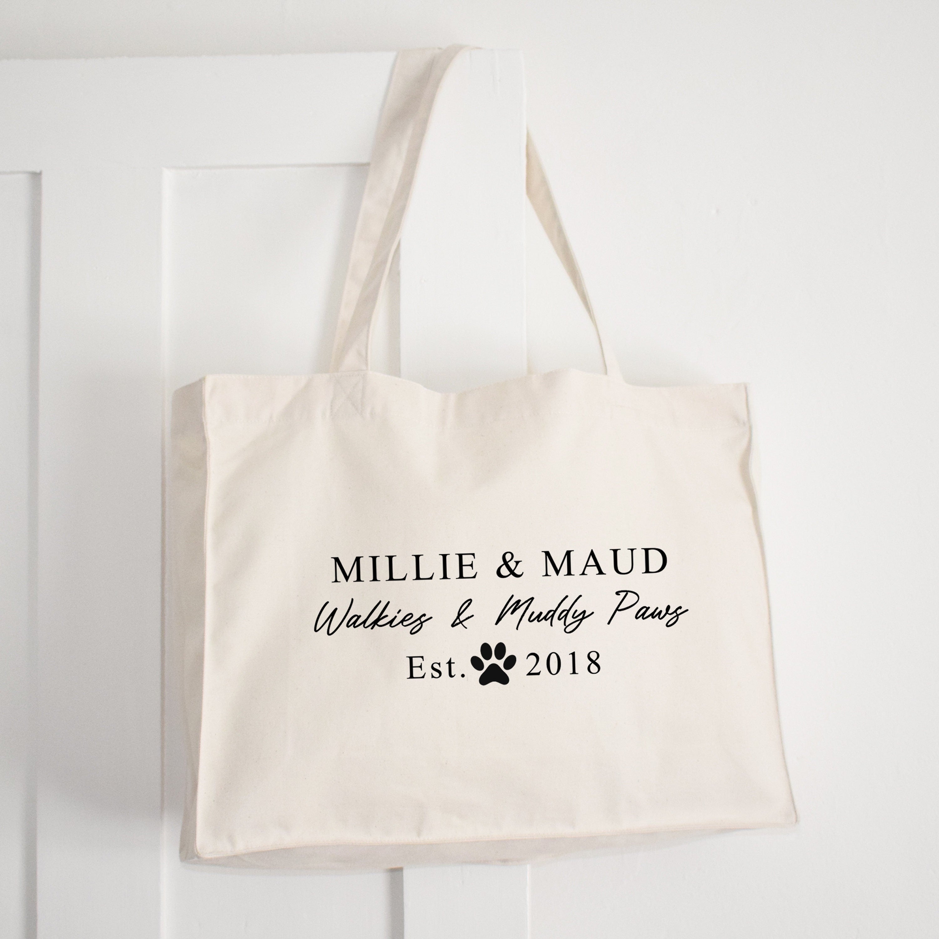 Personalised Walkies And Muddy Paws Dog Walking Bag